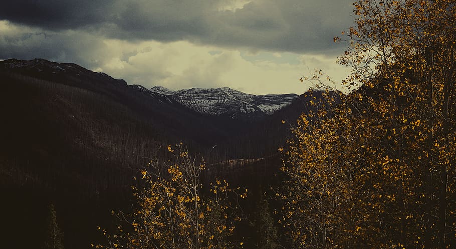 silhouette of mountain, landscape photography of mountains, cover HD wallpaper