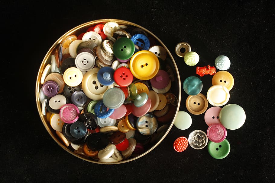 assorted clothes buttons lot, collections, colorful, craft HD wallpaper