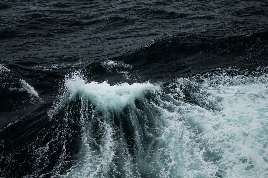 water waves, body of water, ocean, splash, current, sea, motion, HD wallpaper