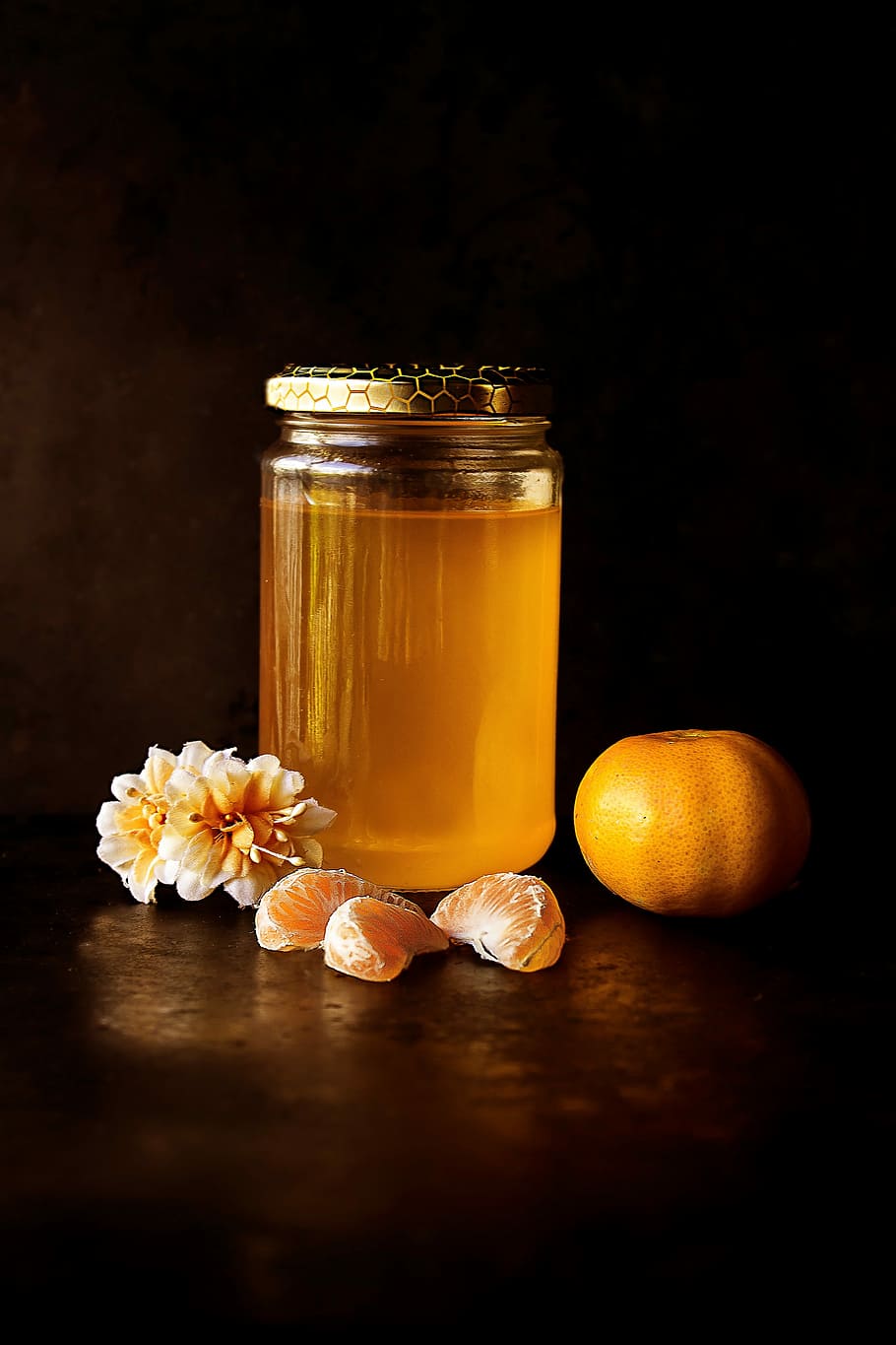 clear glass jar filled with orange fruit citrus, food, yellow HD wallpaper