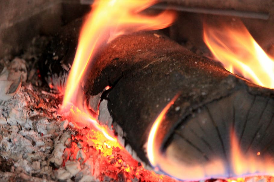 flame, fire, wood, fireplace, burn, heiss, wood fire, heat HD wallpaper