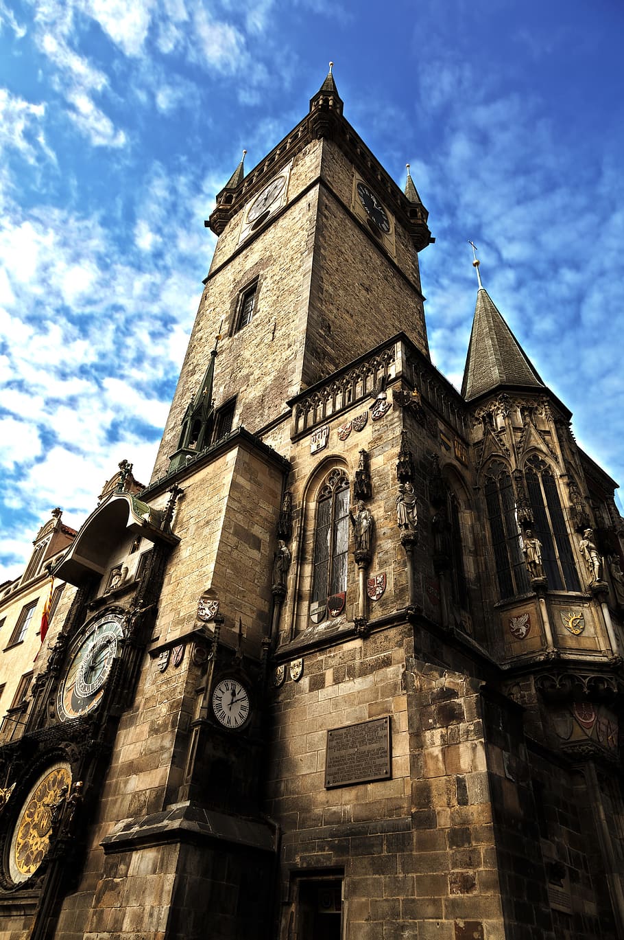 low angel of concrete cathedral, Architecture, Astronomical, Clock HD wallpaper