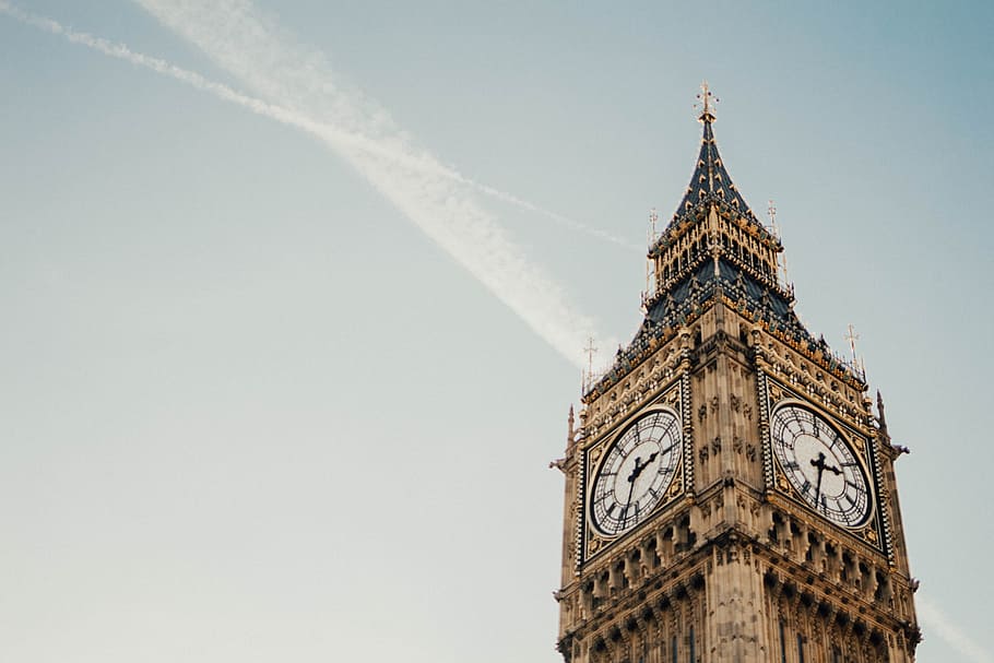 low-angle photography of Big Ben, Big Ben clock, sky, landmark