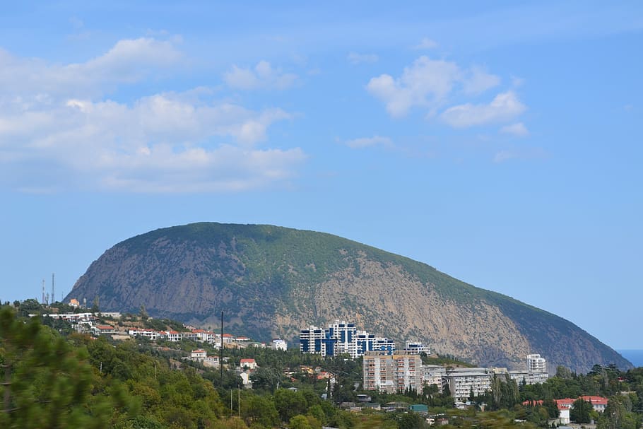 mountain, landscape, sky, cloud, outdoor, yalta, ukraine, nature HD wallpaper