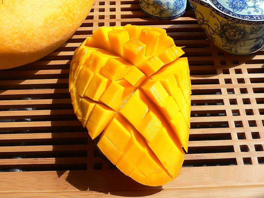 sliced mango, hd mango, mango fruit, food and drink, indoors HD wallpaper