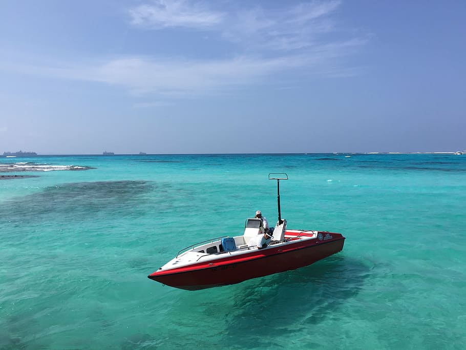 white and red motorized boat on body of water, travel, north pacific, HD wallpaper