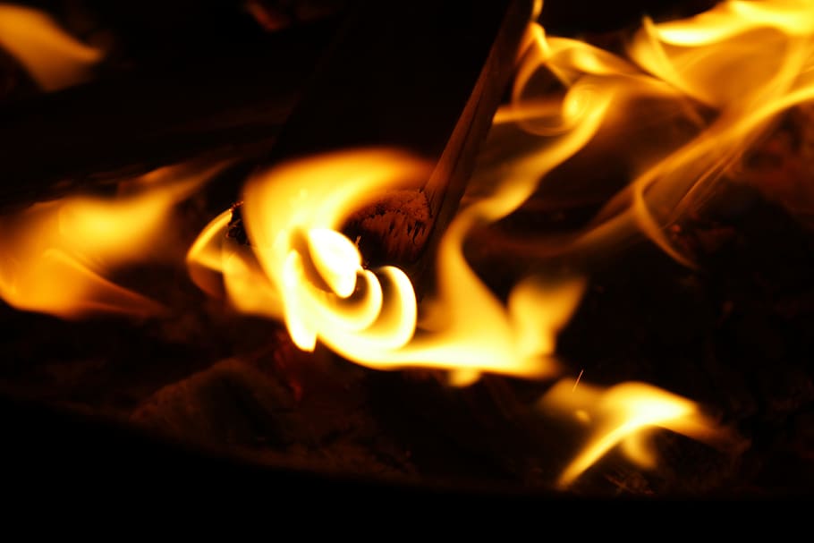 Yellow Flame, burn, burning, fire, heat, hot, fire - natural phenomenon HD wallpaper