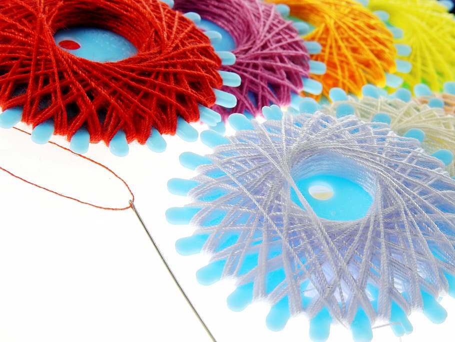 thread, yarn, sew, needle, colorful, nähutensilien, sewing thread HD wallpaper