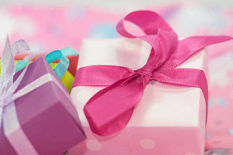 assorted-color gift boxes, made, package, loop, packet loop HD wallpaper