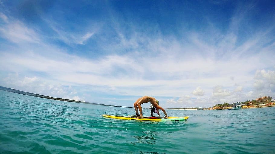 yoga, pineapple, mar, sky, praia do frances, standuppaddle HD wallpaper