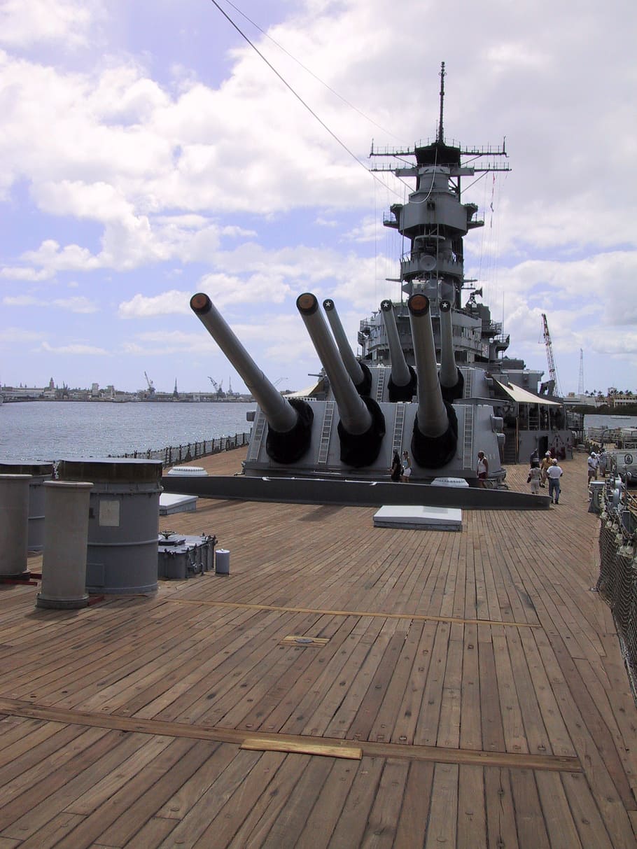 ship, navy, missouri, sky, cloud - sky, water, architecture HD wallpaper