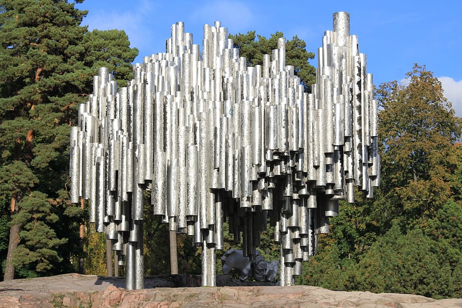 gray landmark near trees, sibelius, monument, memorial, finnish, HD wallpaper