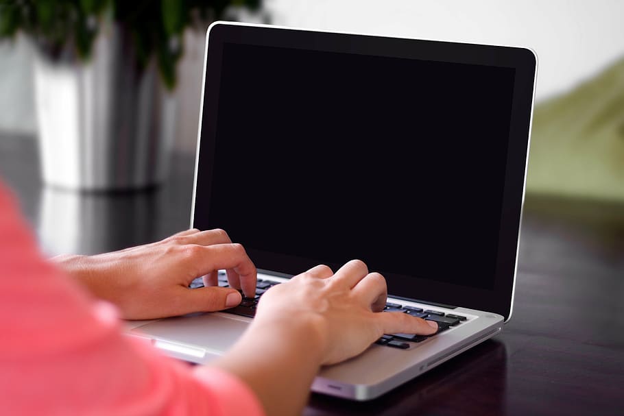 person using MacBook Pro, laptop, apple, computer, browser HD wallpaper
