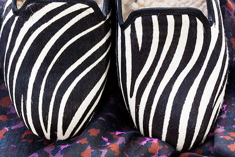 Shoes, Slipper, Zebra Pattern, Fur, lambskin, leather, colored HD wallpaper