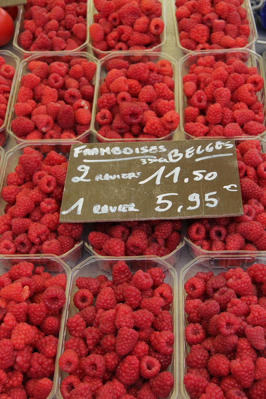 Raspberry, Market, Summer, Fruit, food and drink, choice, abundance HD wallpaper