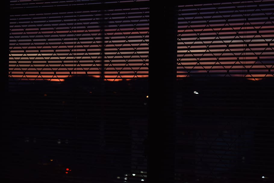 twilight, window, dusk, silhouette, sky, horizon, against light HD wallpaper