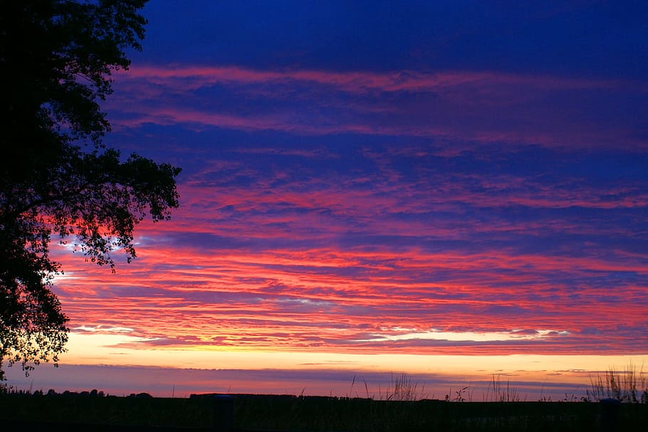 evening sky, clouds, lighting, abendstimmung, cloud - sky, sunset HD wallpaper