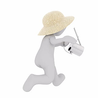 person holding watering can illustration, males, 3d model, isolated HD wallpaper