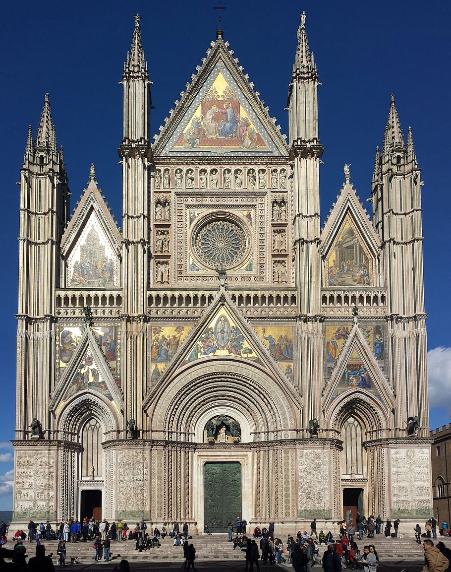 duomo, orvieto, church, gothic, italy, umbria, tourism, christianity, HD wallpaper