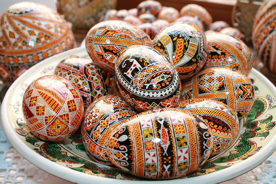 ornament, easter eggs, painted eggs, pysanka, christ is risen HD wallpaper