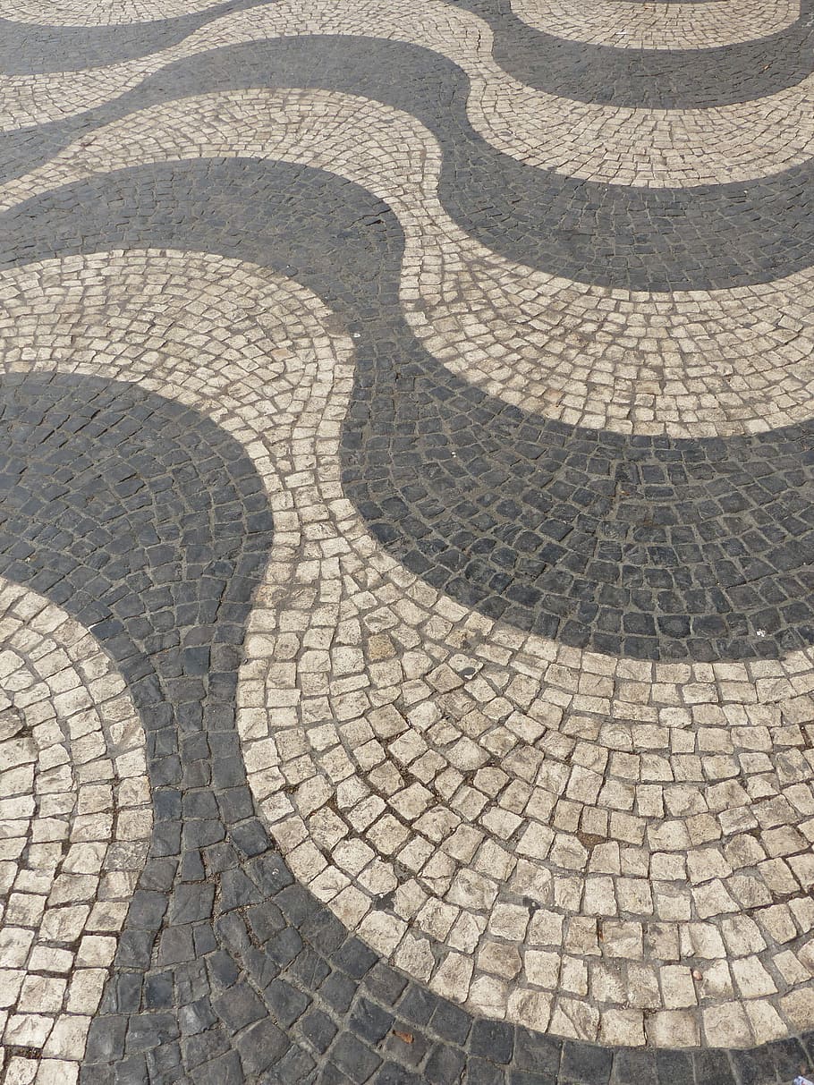 Patch, Road, pfalstersteine, lisabon, wave, full frame, no people HD wallpaper