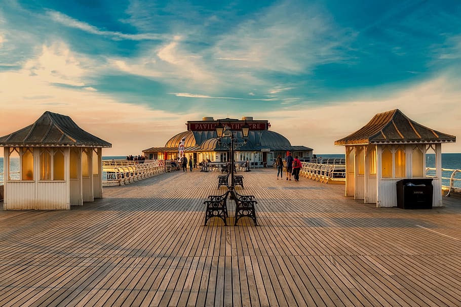 dawn, nature, sky, clouds, benches, dusk, environment, shadow HD wallpaper
