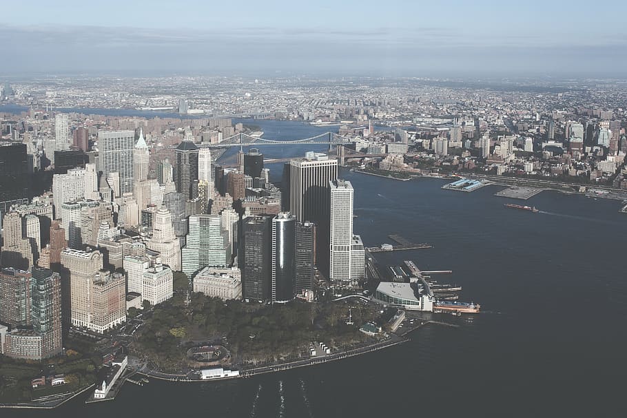 aeriel view photo of New York, architecture, building, infrastructure HD wallpaper
