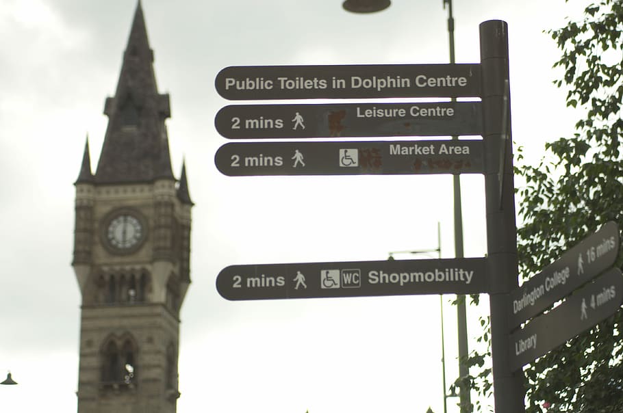 street signages, city, urban, clock, tower, building, architecture HD wallpaper