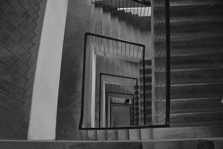 Stairs, Rotate, Empty, architecture, steps and staircases, built structure HD wallpaper