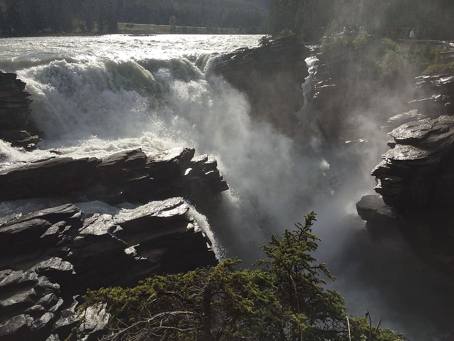 Waterfall, Canada, Nature, Falls, alberta, landscape, travel HD wallpaper