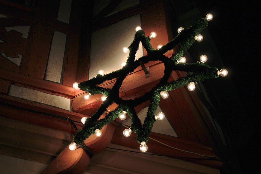 star, evening, lighting, christmas, lights, decoration, illuminated HD wallpaper