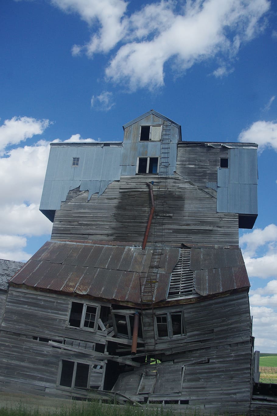 grain, elevator, decrepit, farm, storage, granary, warehouse HD wallpaper