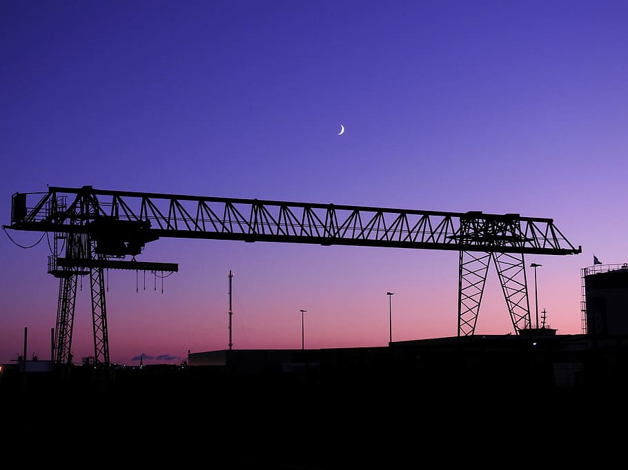 moon, silhouette, atmosphere, night, moonlight, abendstimmung HD wallpaper