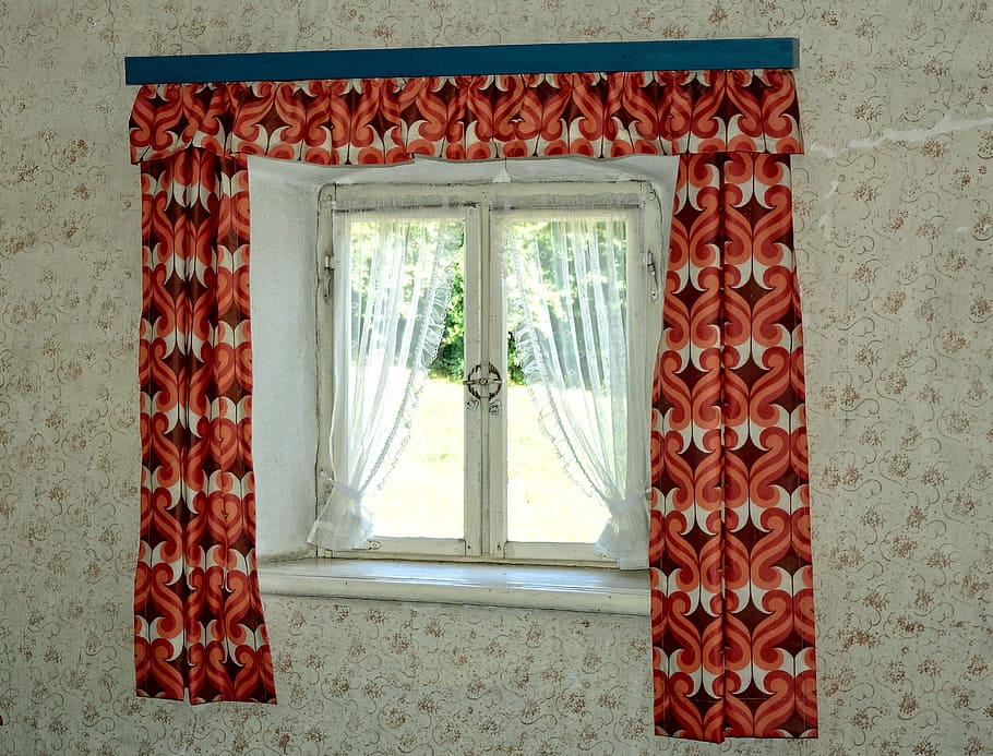 glass window with curtains, old, window sill, historically HD wallpaper