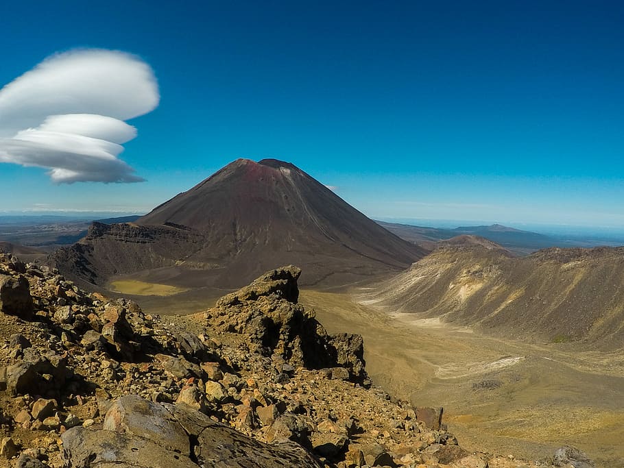 brown mountains, volcano, scenics - nature, landscape, environment HD wallpaper