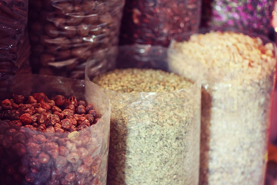 food grains in pack, spice, paprika, curry Powder, variation HD wallpaper
