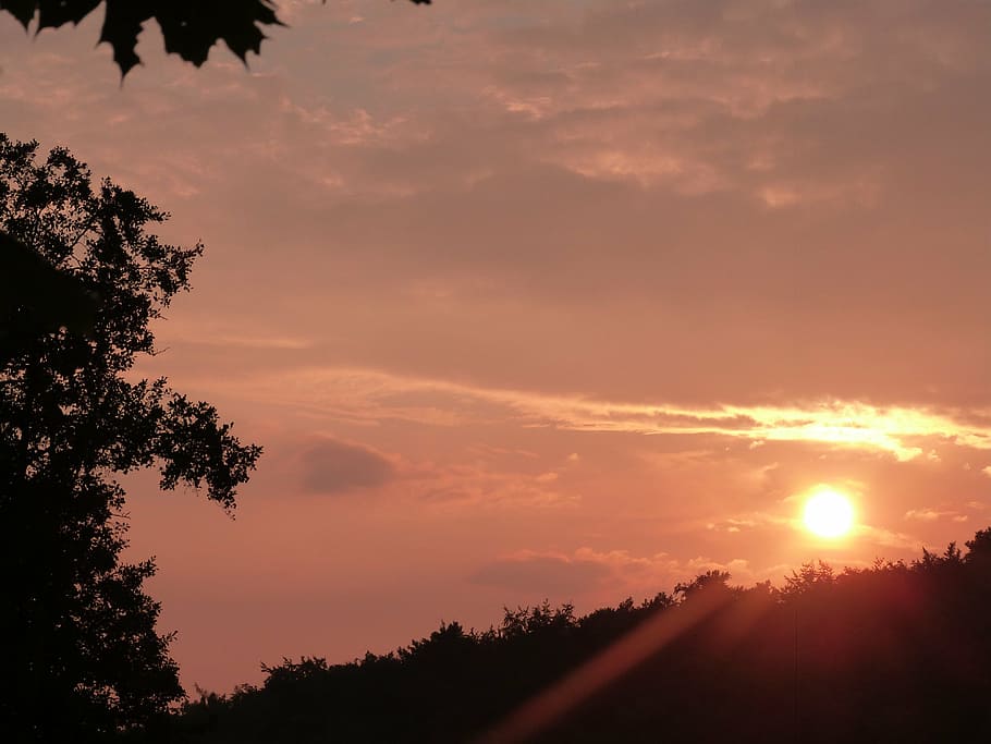 landscape, sunset, dusk, sky, nature, evening sky, clouds, abendstimmung HD wallpaper