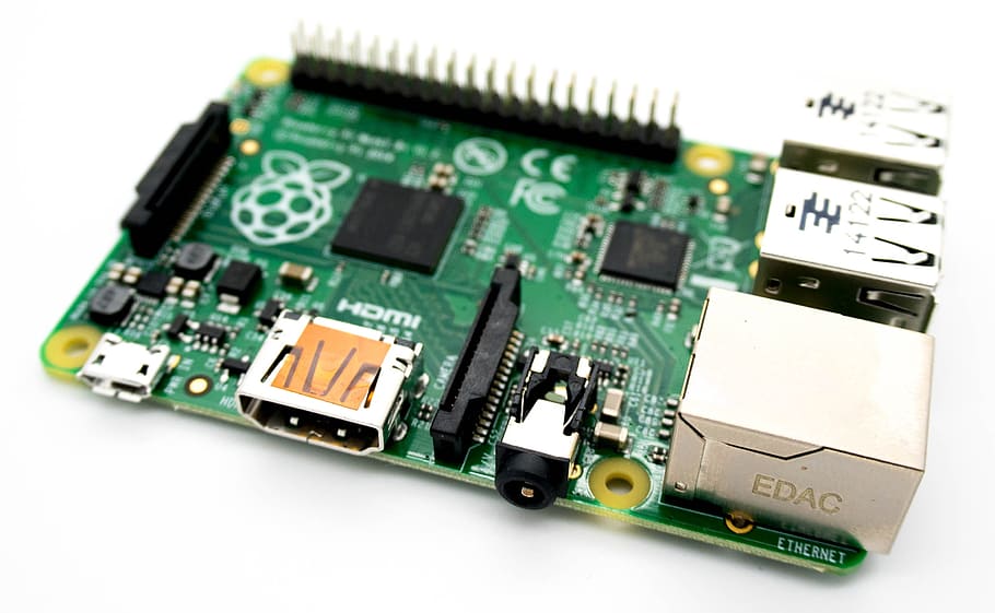 green circuit board, raspberry pi, computer, electronics, model b, HD wallpaper