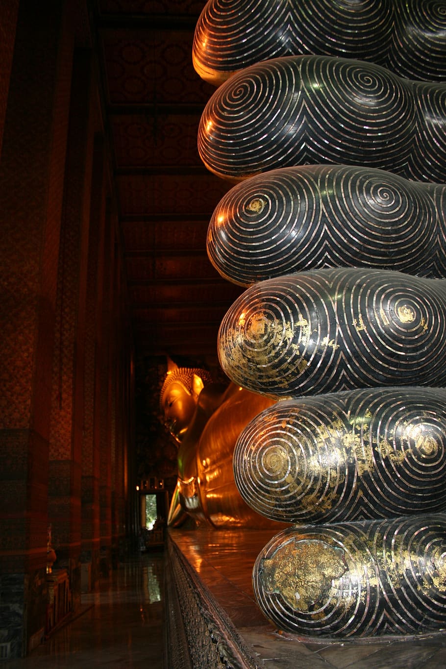 buddha, feet, grand palace, thailand, large, huge, gold, architecture, HD wallpaper