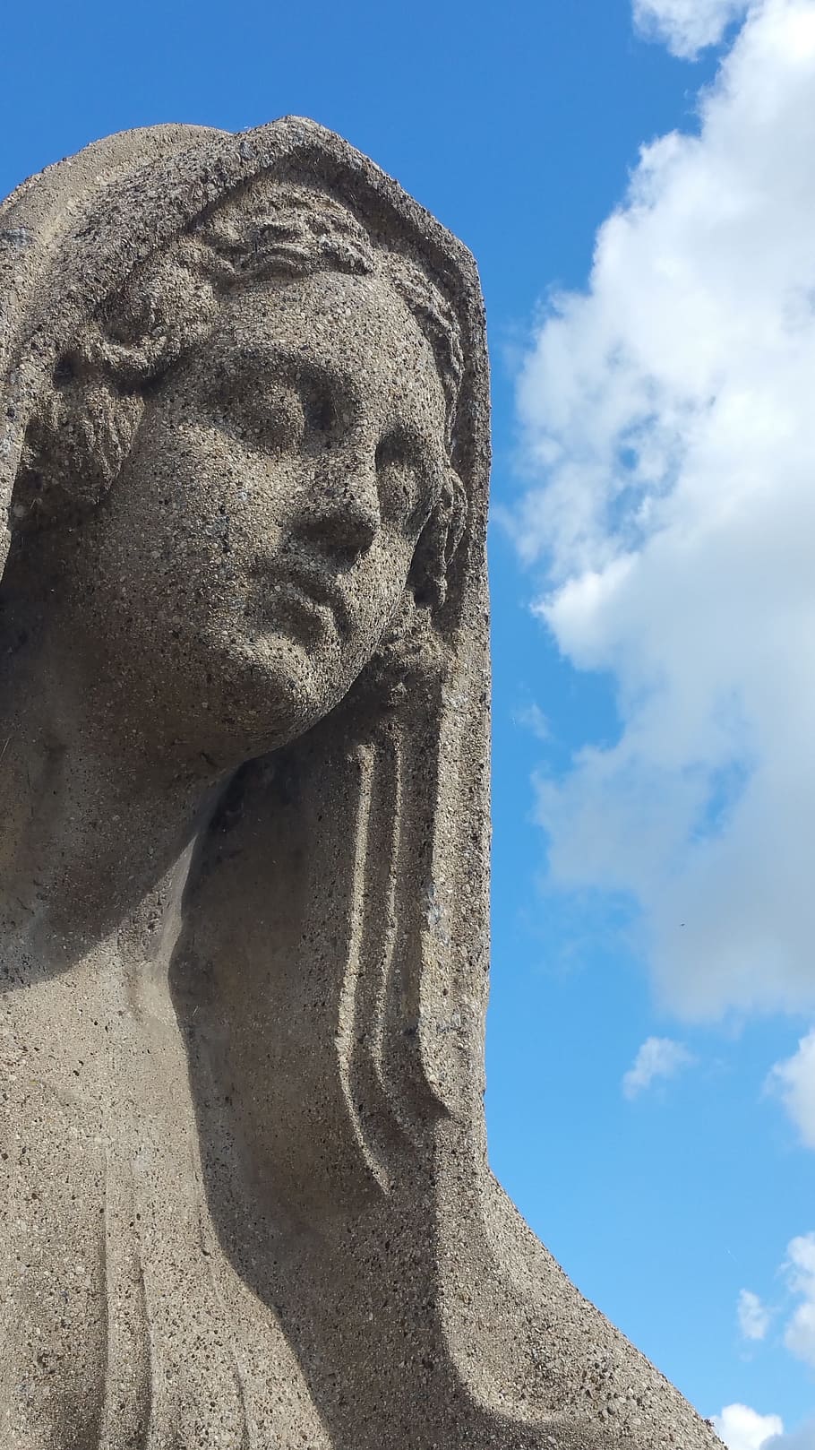 statue, sky, stone, low angle view, art and craft, cloud - sky HD wallpaper