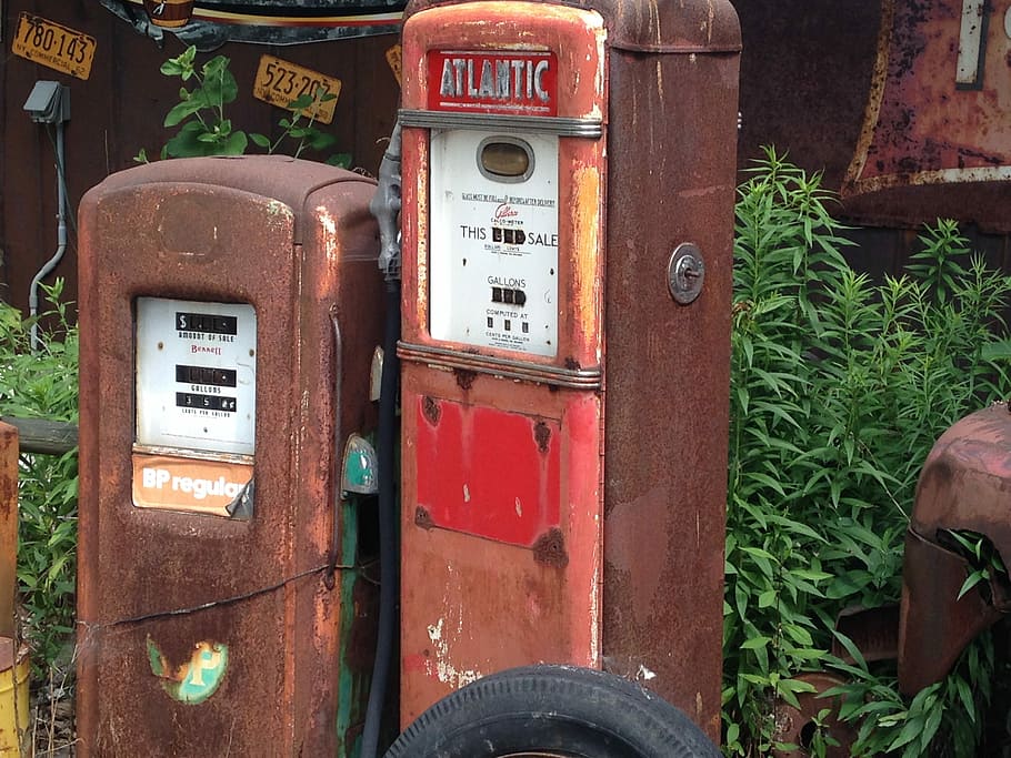 Gas Pump, Antique, Old, rusty, rusted pump, gasoline, fuel pump, HD wallpaper