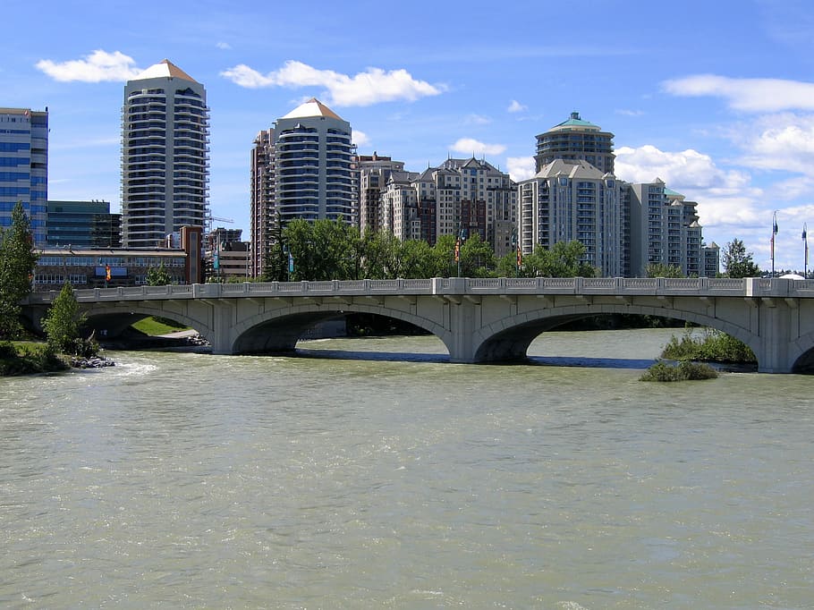 Condos in downtown West End in Calgary, Alberta, Canada, public domain HD wallpaper