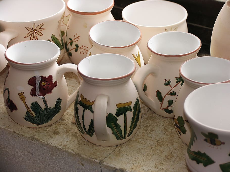 ceramic, mug, pitcher, motif, art, trade, design, sample, cup HD wallpaper
