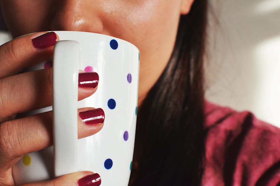 woman, coffee, cup, mug, beverage, drinking, hot, morning, tea HD wallpaper