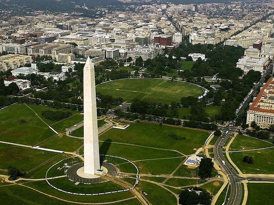 birds eyeview photography of Washington Monument, USA, Washington Dc, HD wallpaper