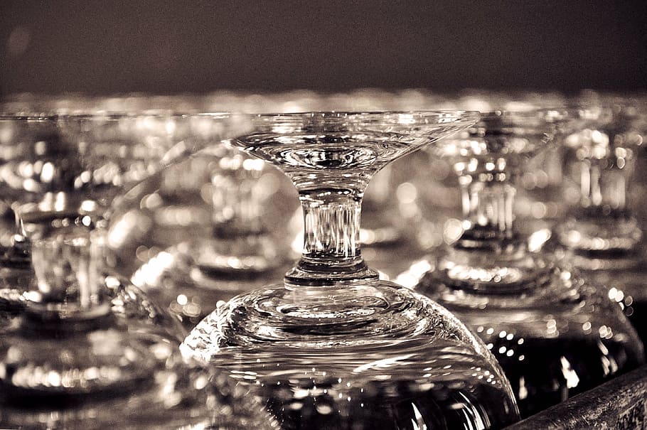glas, black and white, reflection, table, glass, no people HD wallpaper