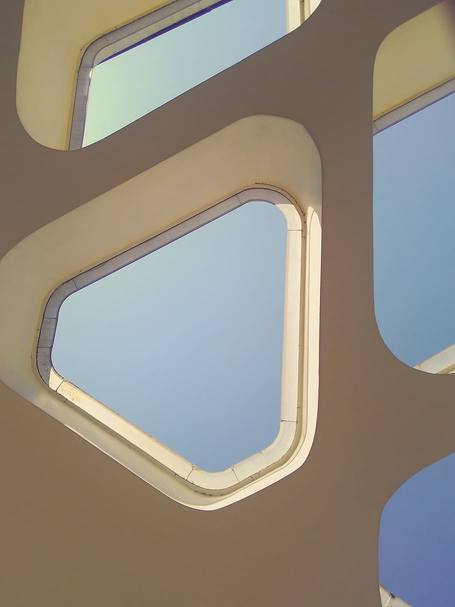 triangles, indoor, outdoor, pattern, roof, top, light, sky, HD wallpaper