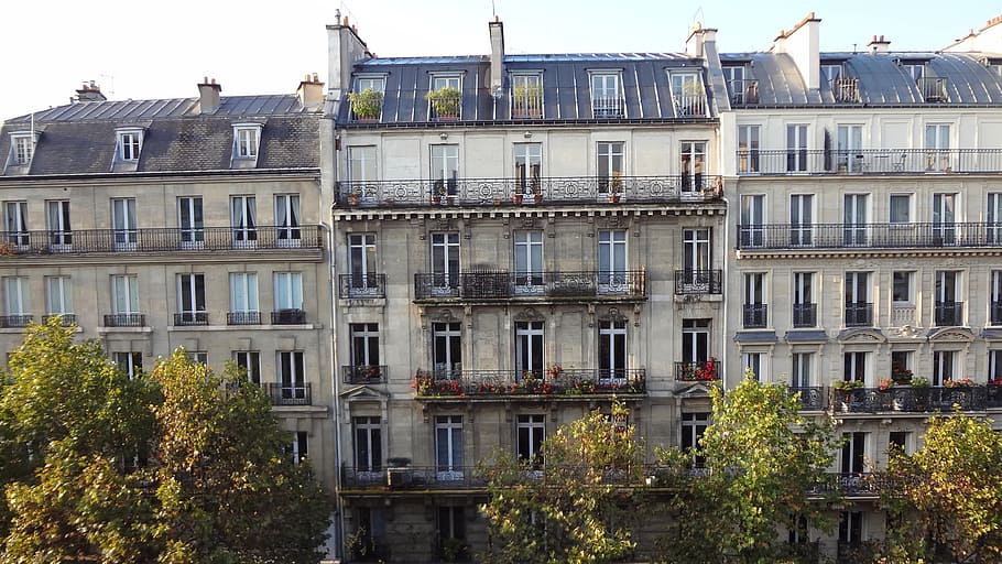 facade, windows, building, paris, architecture, house, urban Scene HD wallpaper