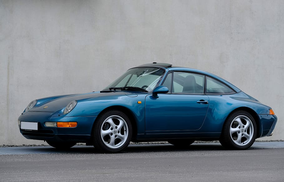 blue coupe, porsche, targa, 911, sports car, oldtimer, collector's item