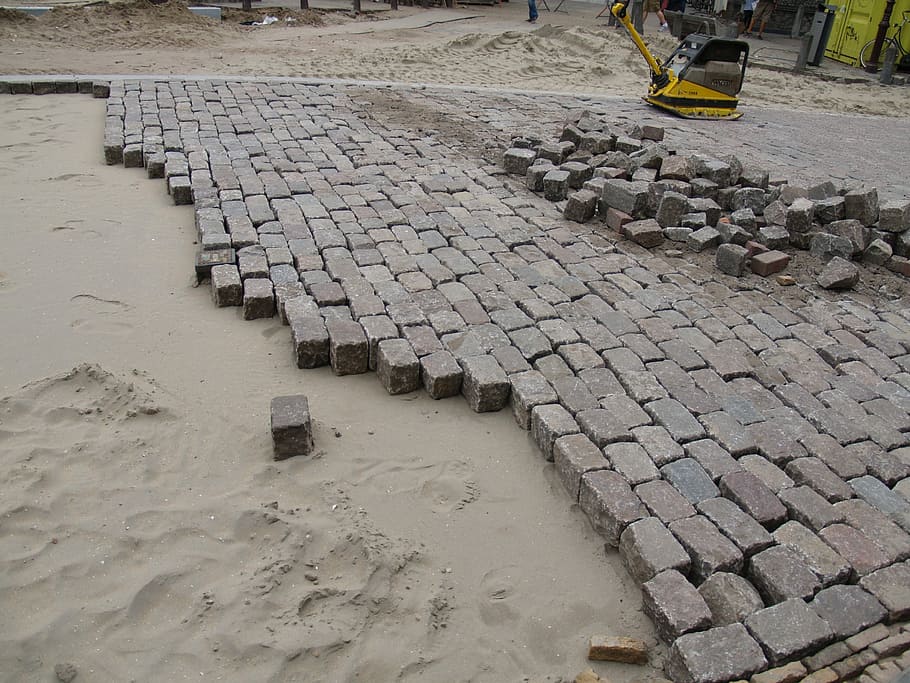 Cobble, Work, Sand, Rocks, Amsterdam, no people, outdoors, day HD wallpaper